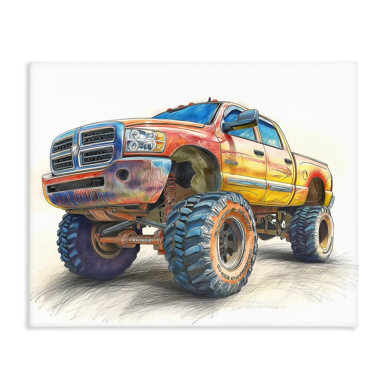 Stupell Industries Lifted Offroad Truck Canvas, design by Steve Hunziker